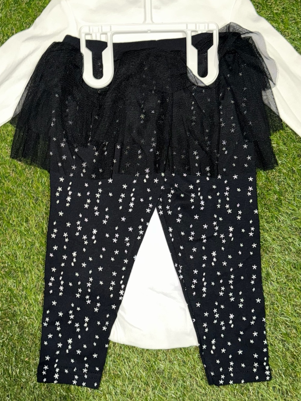 Carter's Black Star Print Tulle Skirt Leggings